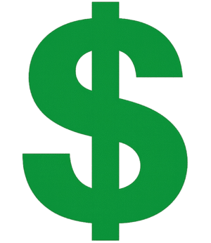 Minimal Flat Dollar Icon PNG with Transparent Background for Banking, Finance & Payment Design