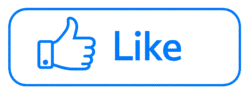 Blue Minimal Minimal Outline Like Button PNG with a thumbs up icon for clean social media video overlays and app UI design