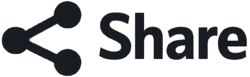 Sleek dark grey Minimal YouTube Share Button PNG with text for clean video overlays, app UI design, and social media sharing
