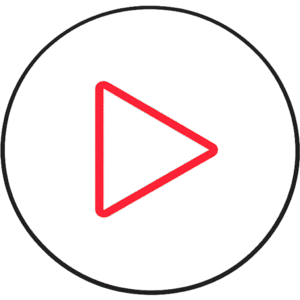 Minimalist red and black Outline Play Button PNG vector graphic for sleek video player interfaces and modern multimedia UI