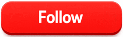 3D rounded rectangular Red Follow Button PNG with bold white text for social media engagement and app UI design