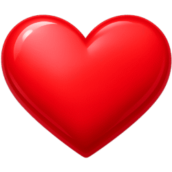 Glossy 3D Red Instagram Like Icon PNG shaped like a heart for social media engagement and app UI design