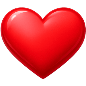 Glossy 3D Red Instagram Like Icon PNG shaped like a heart for social media engagement and app UI design