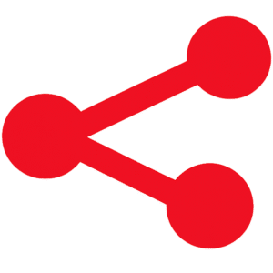 Flat minimal Red YouTube Share Button PNG vector icon for social media UI design, video overlays, and app sharing