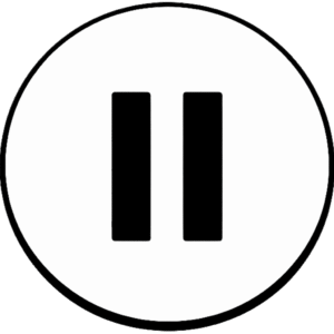 Minimalist White Pause Button PNG for video overlays, app UI design, and multimedia interfaces