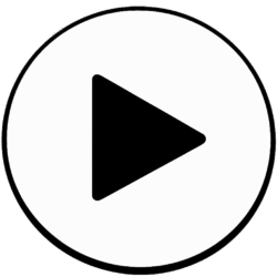 Clean and minimalist White Play Button PNG for video overlays, app UI design, and multimedia social media graphics