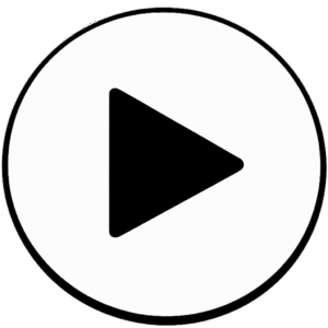 Clean and minimalist White Play Button PNG for video overlays, app UI design, and multimedia social media graphics