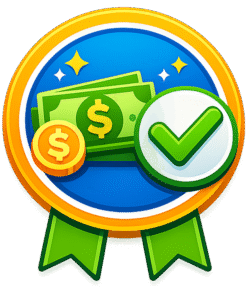 Bank Approval Badge Icon PNG (Transparent Background) – Free Download Bank Approval Badge Icon PNG – Transparent Banking Verification Badge with Checkmark