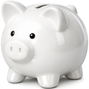 Ceramic Piggy Bank PNG with Transparent Background for Savings and Banking
