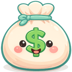 Cute Money Bag PNG Cartoon with Transparent Background for Banking & Savings