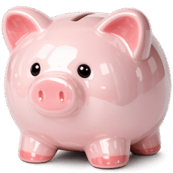 Cute Piggy Bank PNG with Transparent Background for Savings, Finance & Banking