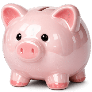 Cute Piggy Bank PNG with Transparent Background for Savings, Finance & Banking