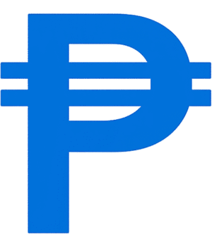 Philippine Peso Icon PNG – Transparent Currency Symbol Philippine Peso icon PNG with transparent background for banking, finance, currency, and graphic design.