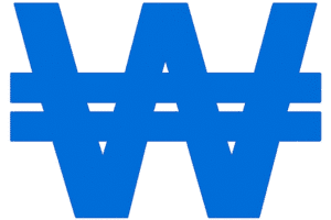Won Currency Icon PNG – Korean Won Symbol Transparent Blue Currency Icon