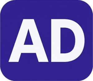 Ads Rounded Rectangle Typography PNG Ads rounded rectangle typography featuring white AD text on a solid purple background.
