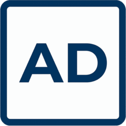 Ads Simple Square Icon PNG Ads simple square icon featuring dark blue AD text with a rounded border.