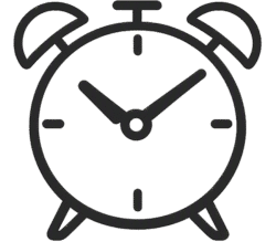 Alarm Clock Outline Vector PNG Alarm clock outline vector featuring a minimalist black line-art twin-bell design with a transparent center.