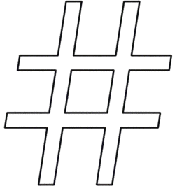Hashtag Icon Outline Minimal PNG Hashtag icon outline minimal featuring a clean black outlined pound sign with a transparent center.