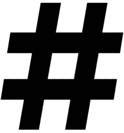 Hashtag Icon Social Flat PNG Hashtag icon social flat featuring a solid black minimalist pound sign design.