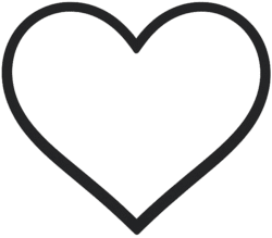 Instagram like icon featuring a clean minimal black outline vector design of a classic heart shape.