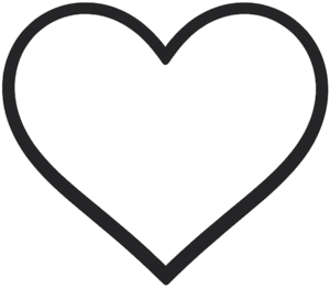 Instagram like icon featuring a clean minimal black outline vector design of a classic heart shape.