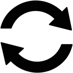 Refresh Loop Arrows Flat PNG Refresh loop arrows flat featuring a clean solid black circular double arrow icon design.