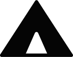 Tourist camping tent icon featuring a minimalist solid black vector silhouette of a classic A-frame tent with an open entrance.